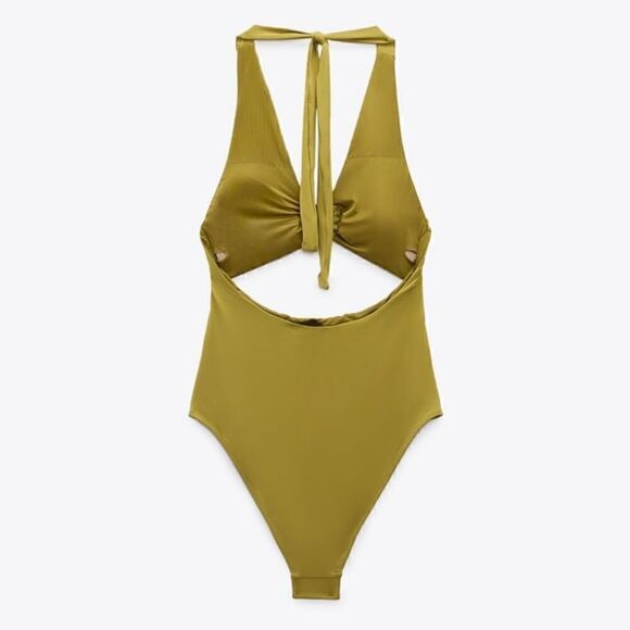 ZARA HALTER NECK SWIMSUIT WITH METAL PIECE - Picture 8 of 8